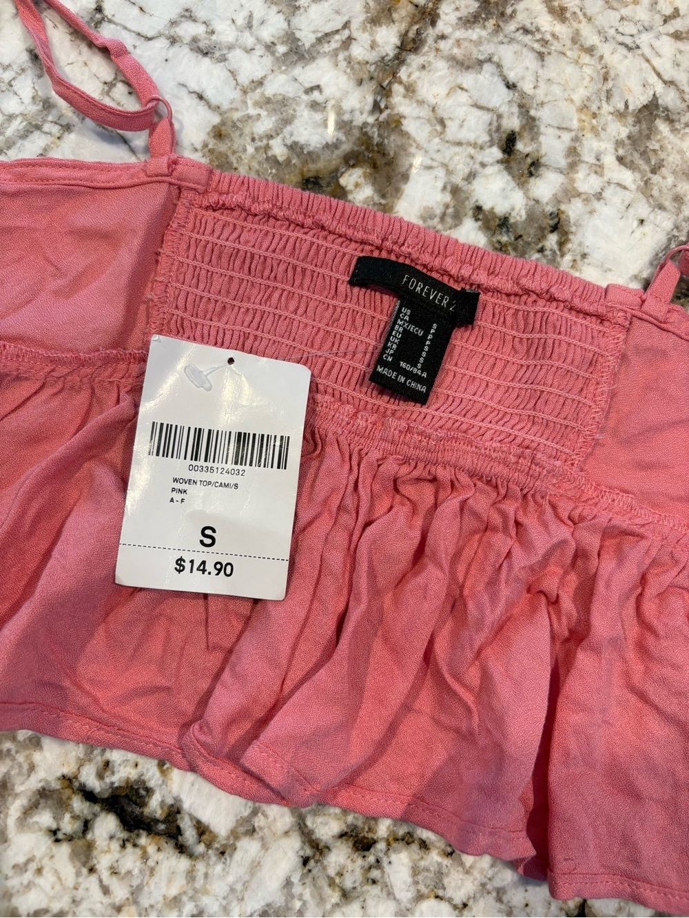 Forever 21 Coral Tie-Front Crop Cami - Picture 2 of 3